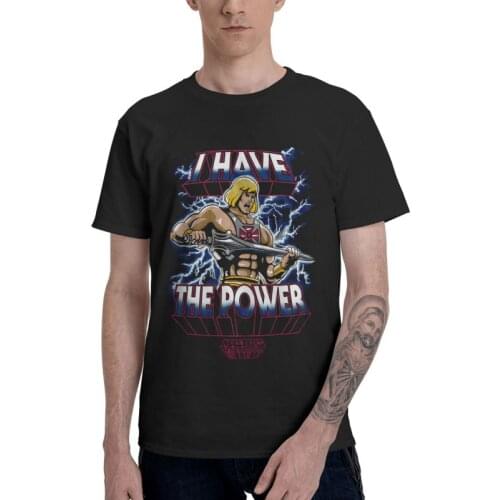 Masters Of The Universe Tshirts Men Graphic Tee Tops 100% Cotton T Shirt Short Sleeve I Have the Power He-Man Eternia T-shirt