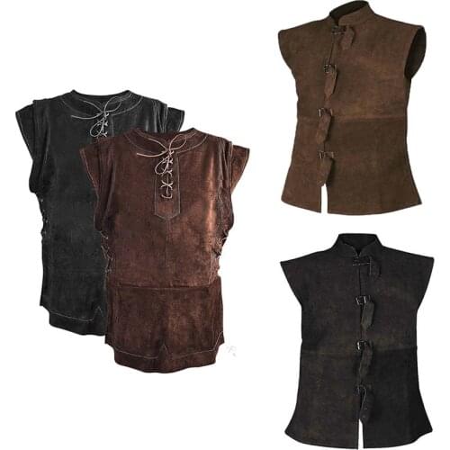Men Medieval Vest Renaissance Victoria Edwardian Steampunk Vest Plus Size 5XL Vintage Gothic Tailcoat Jacket Halloween Costume