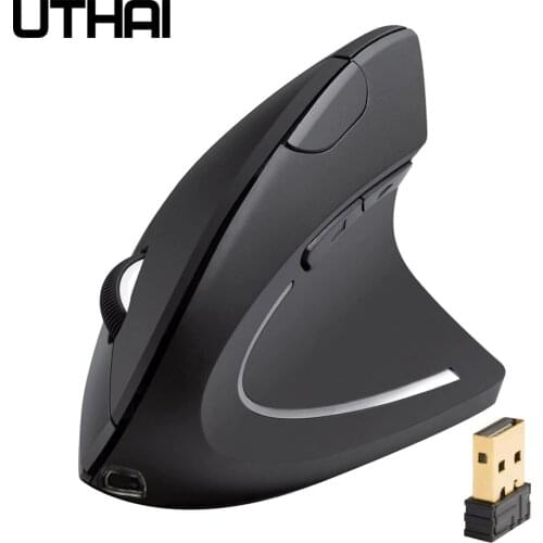 UTHAI The New 2020 Arc-Shaped Fifth-Generation Wireless Mouse 2.4G Optical Mouse Is Ergonomic, Suitable For PC And Laptop Mice