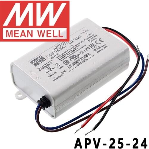 Original Mean Well APV-25-24 meanwell 24V/1.05A Constant Voltage design 25.2W Single Output LED Switching Power Supply