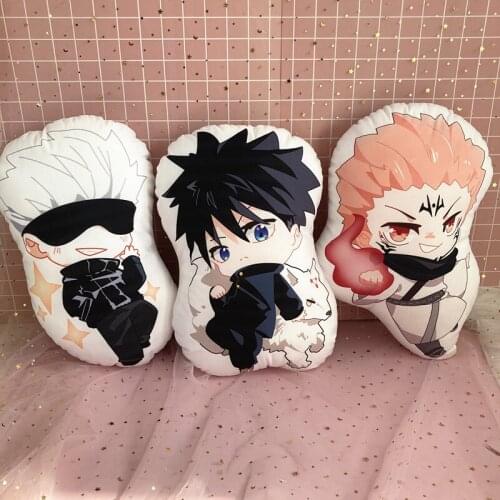 Anime Pillow Jujutsu Kaisen Plush Toys Cute Soft Stuffed Cushion Dolls for Kid Birthday Gift Cartoon Pillow