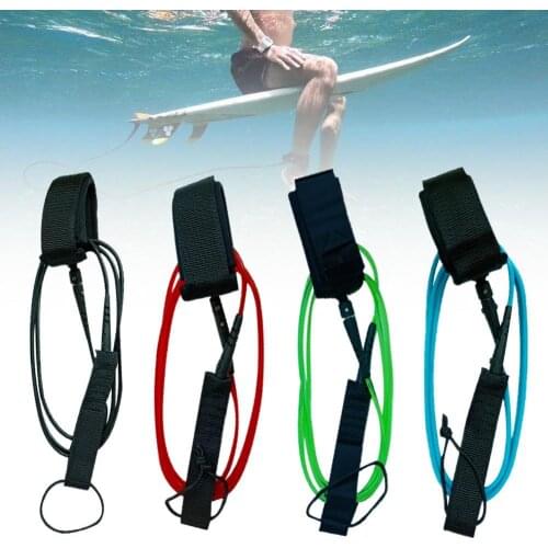 6 Feet 5.5mm Surfboard Leash Rope Foot Leash Surfing Elastic Safety TPU Nylon Stainless Steel Surf Leash