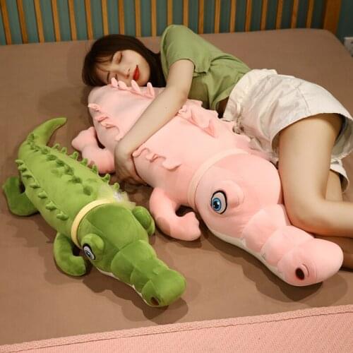 Huggable Lifelike Crocodile Plush Toy Stuffed Soft Animal Plush Long Crocodile Pillow Doll Home Decoration Gift for Children