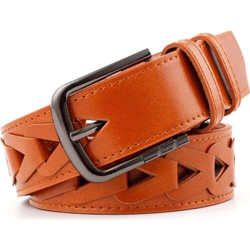 100*3.9Cm Female Vintage Triangle Hollow Belt Woman Pin Buckles Belts New Lady Personality Leather Wide Waistband For Jeans