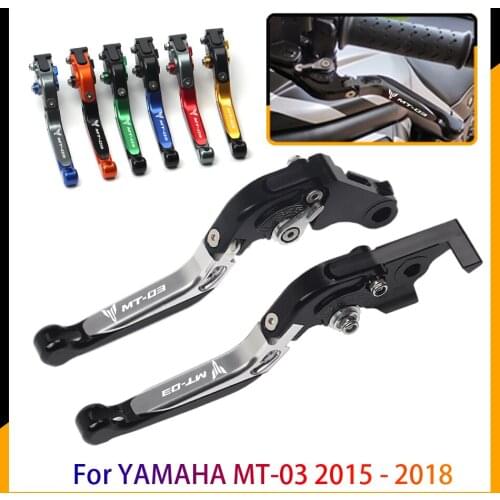 Motorcycle Clutch Brake Levers Foldable Extendable CNC Aluminum For YAMAHA MT-03 MT03 MT 03 2015 2016 2017 2018 With Laser Logo