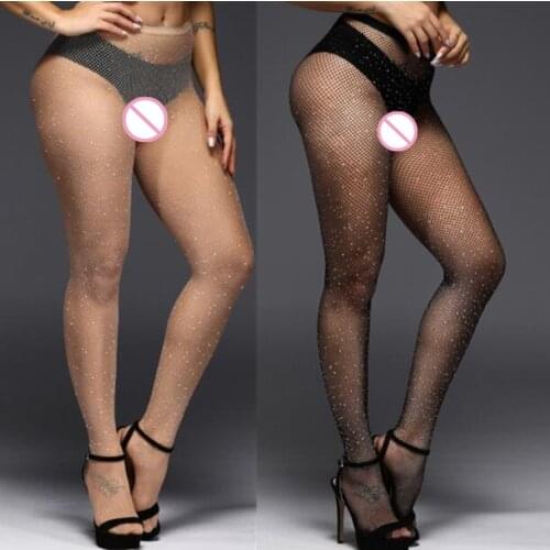 Shengrenmei Sexy Fishnet Stockings Shiny Pantyhose Women Bling Grace Lingerie Hot Nylon Tights Plus Size High Elastic Stockings