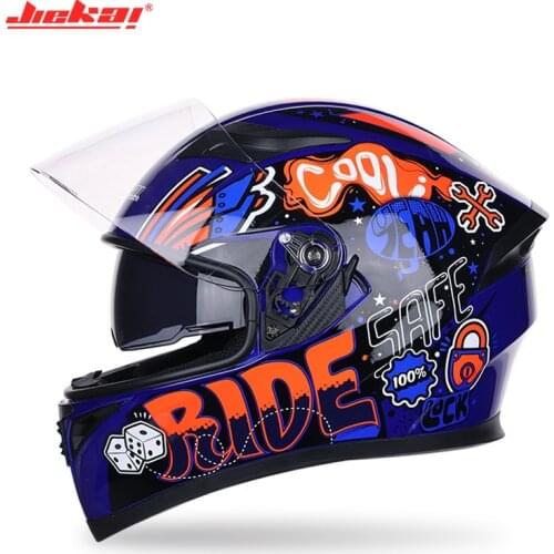 Jiekai Motocrycle Helmets Winter Summer Full Face Racing Motocross Protection Warm Moto Double Lens Motorbike Helmet
