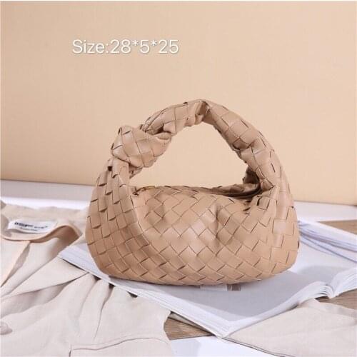 Woven style knotted handbag female 2021 new Bv cowhide European and American fashion mini texture all-match bag