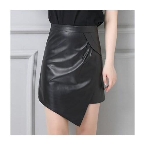 Top brand Women Slim 2020 Genuine Sheep Leather Skirt P18 high quality