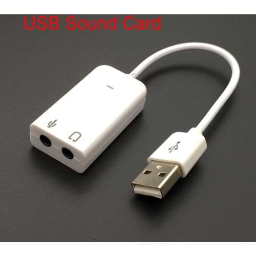 50PCS External USB Audio Sound Card Adapter 7.1 Virtual Channel with Cable Microphone 3.5mm Interface Sound Cards