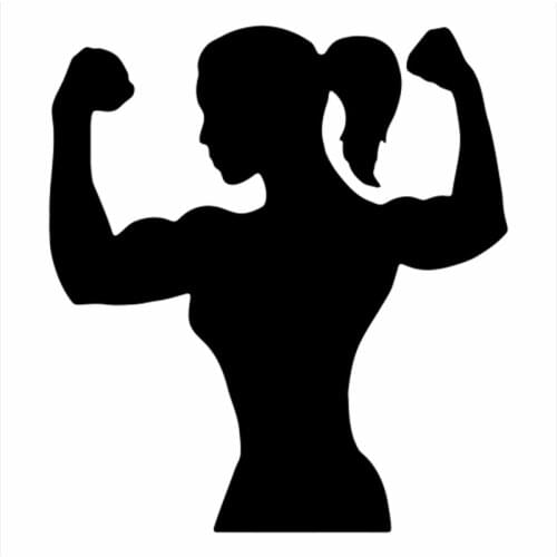 High Quality female Women bodybuilding Silhouette Car Sticker Be Strong Fitness Decor Removable Black/silver CL474