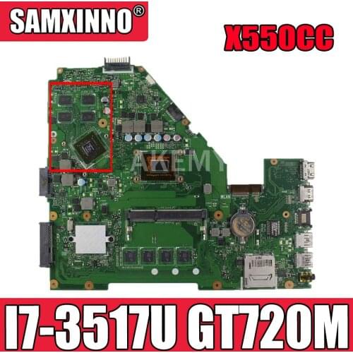 X550CC Laptop motherboard for ASUS X550CC A550C X550CL R510C original mainboard 4GB-RAM I7-3517U GT720M