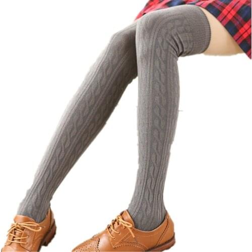 Japan Cute Thicken Womens Stockings New Long Sobretudo Feminino Cotton Japanese Lovely Knee Warm Casual Knitting Stockings