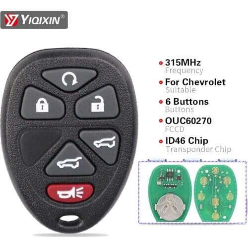YIQIXIN Remote Control Car Key FCC ID OUC60270/KOBGT04A Transponder 315Mhz For Chevrolet Tahoe Traverse GMC Yukon For Cadillac