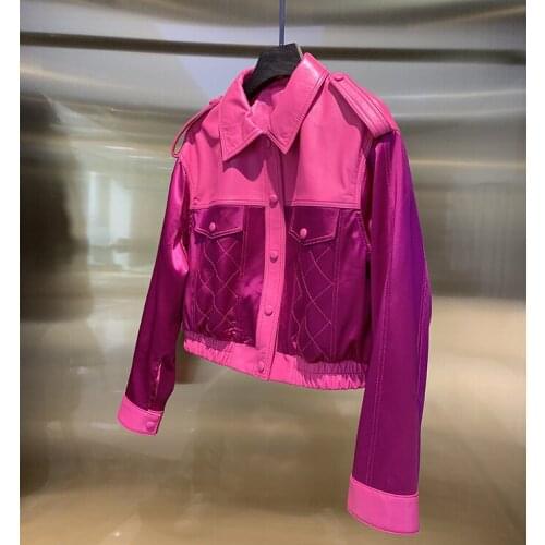 2021 spring autumn high quality womens jackets Chic sheepskin genuine leather short coat B358