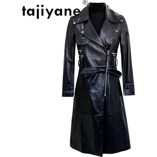 Woman Real Coat Sheepskin Jacket Women Genuine Leather Coats Female Long Jackets Windbreaker Slim Cuero Genuino TN2491