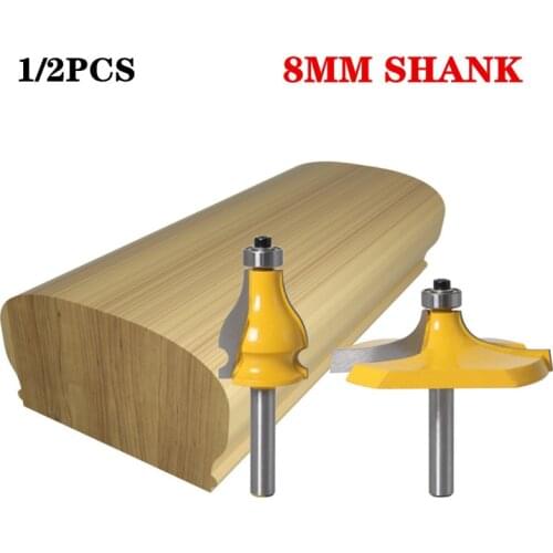 1-2Pcs 8mm Shank Beaded & Thumbnail Handrail Wood Router Bit Set 2 Bit Line knife Tenon Cutter for Woodworking Tools
