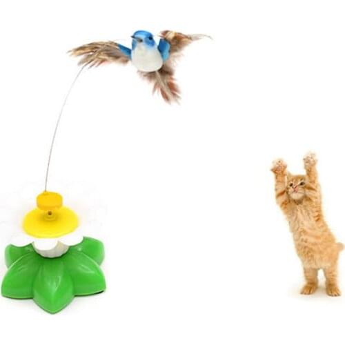 1PC Kitten Toys Cat Toys Interactive Electric Swivel Seat Birdie Funny Cat Pet Toy Cat Kitten Accessories kat speelgoed c1