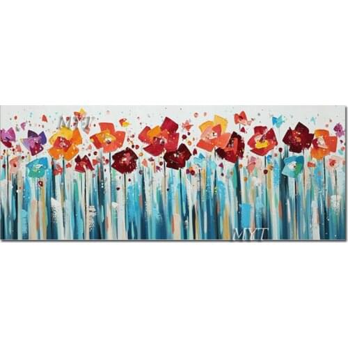 100% Hand-painted No Frame Abstract Knife Flowers Pictures Oil Painting Wall Hanging Canvas Artwork Quality Competitive Art