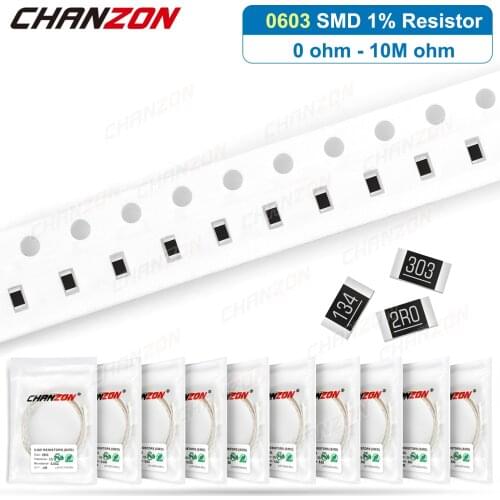 100pcs/lot 0603 1% High Precision SMD Resistor 0ohm 16 100 3.9K 33K 39K 43K 47K 56K 62K 82K 91K 1M5 4M7 2K7 7K5 Ohm Resistance