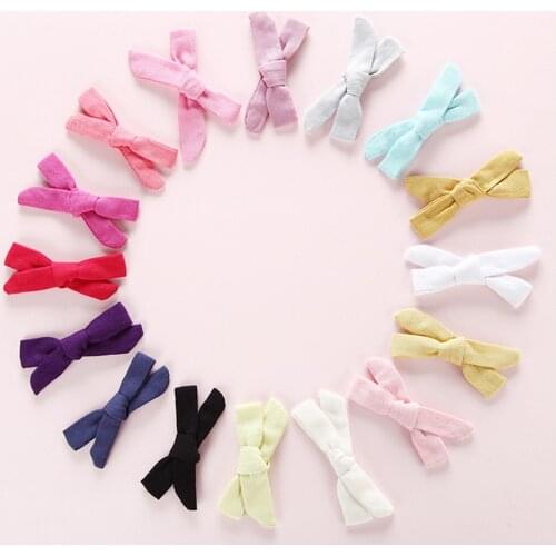 16pcs/lot Handmade Headband Bows Hair Clips For Girls Simple Design Small Hairpins Solid Headbands Baby Girl Hair Accessories