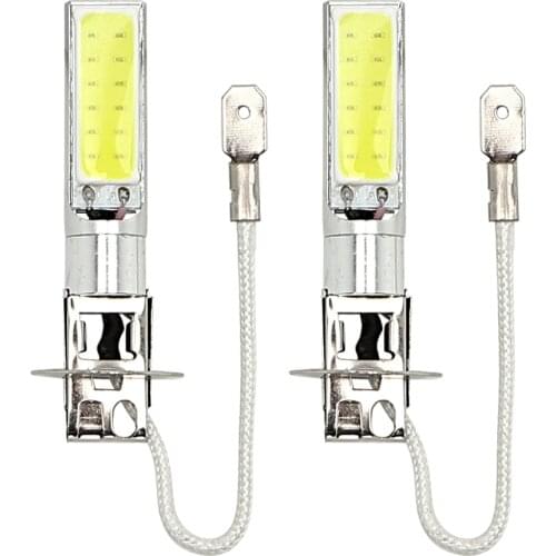 2pcs H3 Headlamp Driving Bulb Auto Fog Lamp White COB LED Car Headlamp Universal Car Daytime Running Light Car-styling