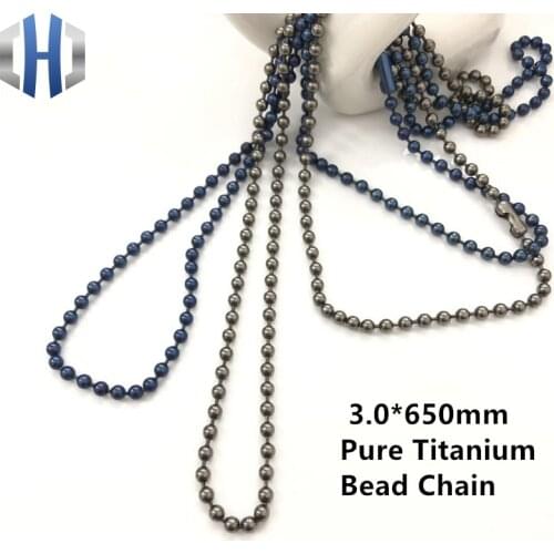 3.0*650mm Pure Titanium Bead Chain Metal Wave DIY Accessories Sweater Chain Does Not Rust Light Hypoallergenic EDC Bead Chain