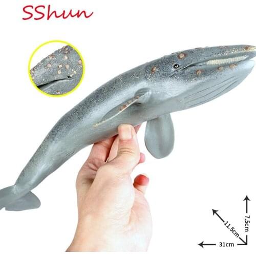 31*11.5*7.5cm Childrens solid simulation marine life undersea animal model large humpback whale shark tiger shark toy