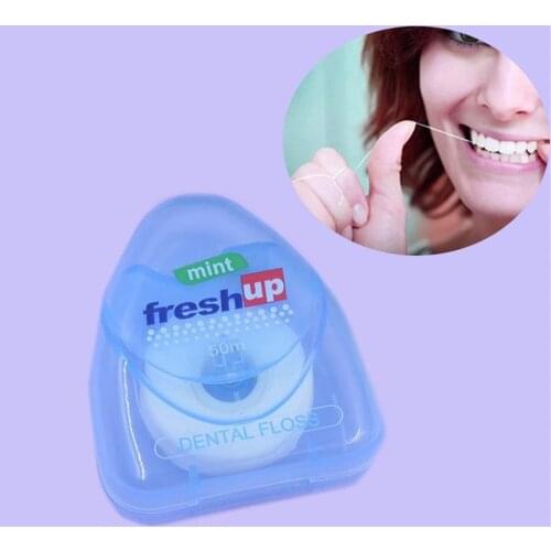 50m Micro Wax Peppermint Flavor Dental Flosser Interdental Brush Teeth Stick Toothpicks Floss Pick Oral Hygiene Clean Wire