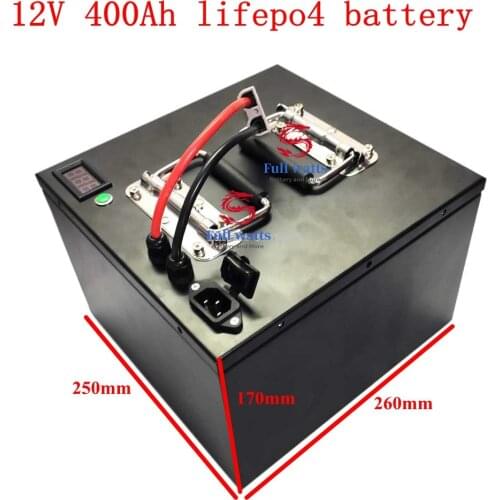 12v 400ah Lifepo4 Battery Pack RV Power with BMS for RV Caravan Solar System Yacht AGV Solar Panel Energy Storage + 20A Charger