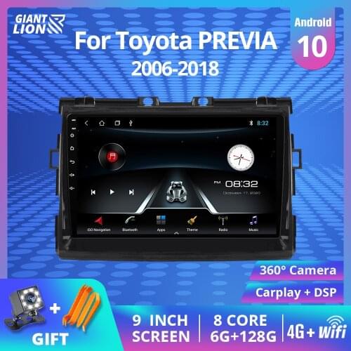 Car Multimedia Player 2Din Android 9.0 Car Radio For Toyota Estima/PREVIA/Tarago/Canarado 2006-2018 Radio GPS Stereo Navigation
