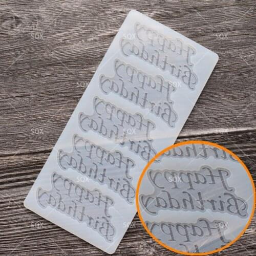 Free Shopping 4 Birthday Happy Signs Shape Silicone Mold Chocolate mold Cake Decoration Kitchen accessories SA05