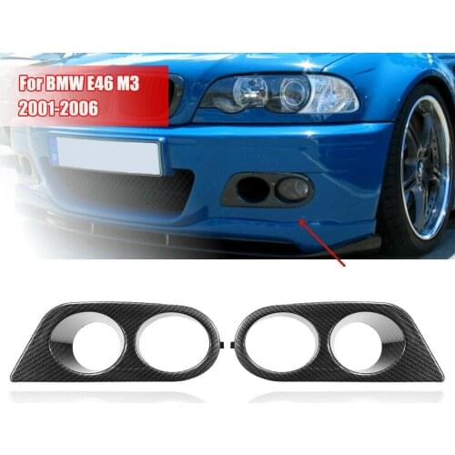 Carbon Fiber Fog Light Cover for BMW E46 M3 2001-2006 Black Fog Lights Cover Grill Frame Surrounds Air Duct Fog Lamp Hood