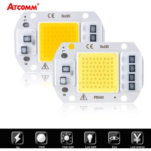 COB LED Chip Lamp 20W 30W 50W 110V 220V High Power Smart IC Diode Array Light Matrix For Searchlight Floodlight