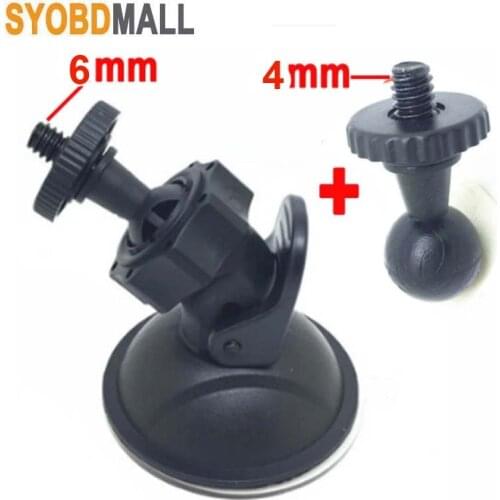 6MM Head Dvr Holder Plus 4MM Ball Head Round Suction Base Mount Tripod Car Holder DVR DV GPS Camera Sucker Cup Bracket Support