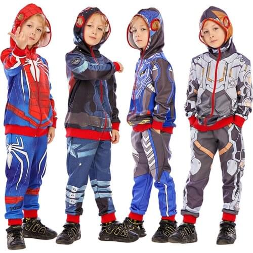 Kids MMA Jiu Jitsu Superheroes Hoodies+pant Sets Sweatshirt Children Hooded Jacket Tracksuit Muay Thai Kickboxing Gym Clothing