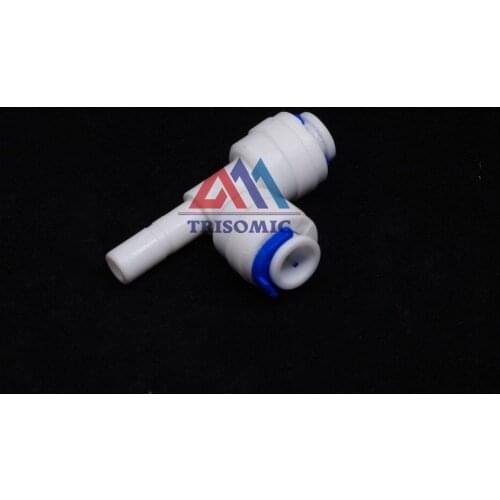 Double 3/8" OD Tube Quick fitting to 3/8" Pipe plug Type T Connector RO Water Reverse Osmosis Aquarium System connector fitting