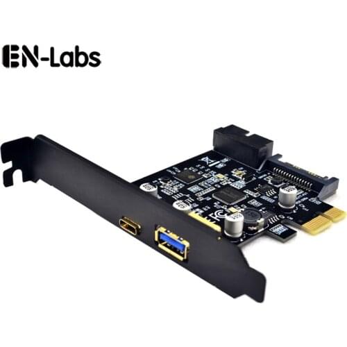 En-Labs PCI-e to 4 Ports USB 3.1 GEN 1 (5Gbps)(USB Type-C +USB Type A w/ Internal 19Pin USB 3.0 Dual Port) PCI Express Card