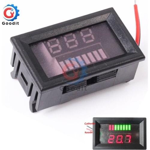 12V ACID Lead Lead-acid Battery Charge Level Indicator Digital Battery Tester Lithium Battery Capacity Meter LED Voltmeter Dual