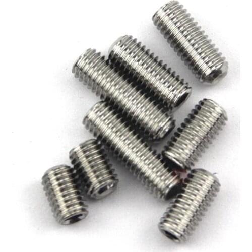 Qty 10 set screws 5/16-18 allen none head bolts full thread concave end male screw stainless steel inch machine 3/16"-2" length