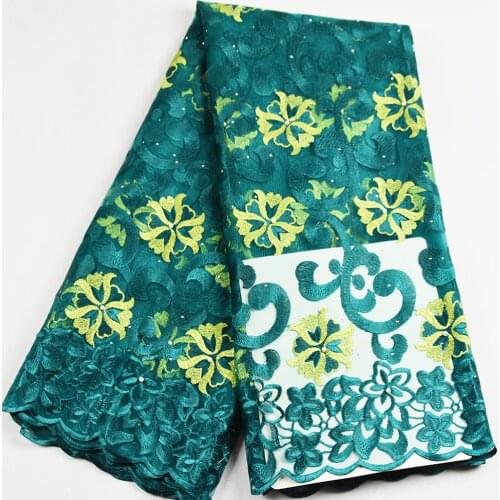 Royal blue hot Selling French Embroidery Lace 2.5 yard High Quality African Tulle cord Lace 2021 Net Embroidered Lace Fabric