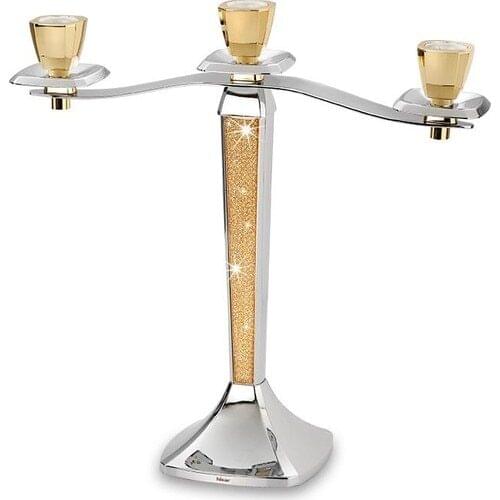 Fortress Mercury Gold Three Waxy Candlestick