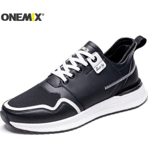 ONEMIX Men Shoes Youth Leather Surface Breathable Mesh Sneaker Classics Sneakers Off White Women Shoe