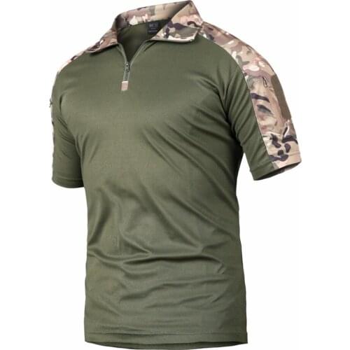 Summer quick-drying T-shirt, Men Military Camouflage Breathable Tactical Army Trainning Combat T Shirt