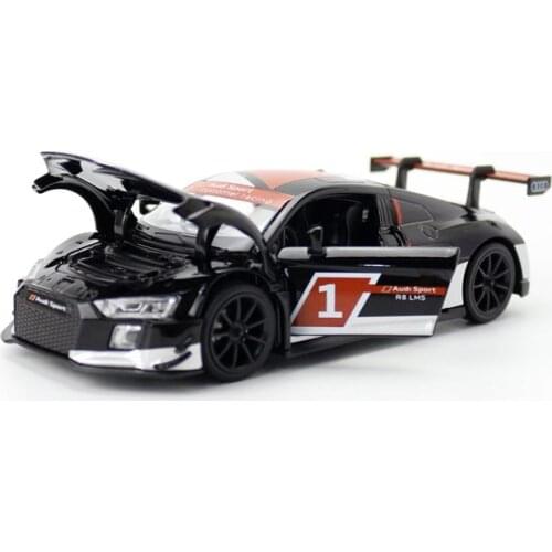 1:32 Scale/Diecast Metal Toy Model/Audi R8 LMS 2015/Sound & Light Racing Car/Pull back/Doors Openable Educational Collection
