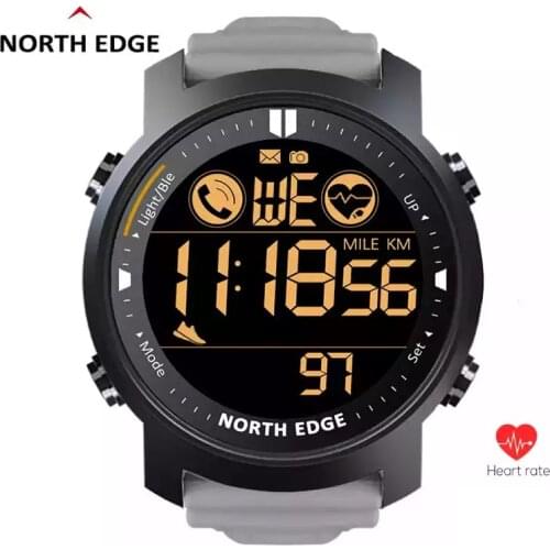 NORTH EDGE Smart Watch Men Heart Rate Monitor Waterproof 50M Swimming Running Sports Pedometer Stopwatch Smartwatch Android IOS