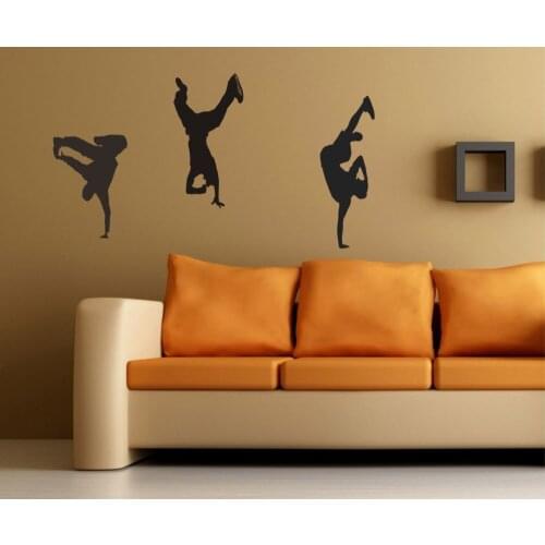 Breakdancers Wall Decals removable dancer stickers bboy Hip Hop Rap breakdance