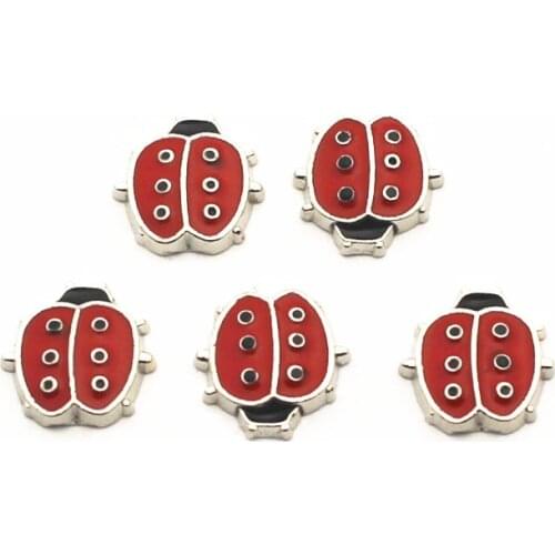 Newest 12pcs/lot Charms ladybird Floating Charms for Floating Memory charms Lockets DIY Jewelry