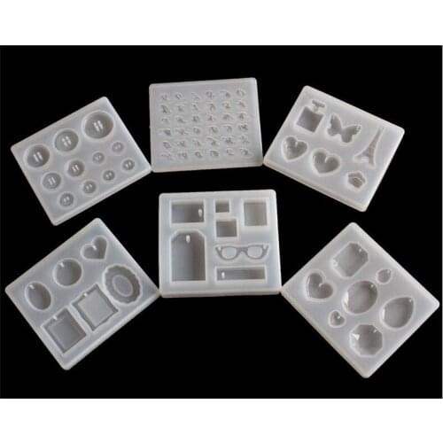 Resin Buttons Heart Letter Pendant Mould DIY Pendant Handmade Silicone Mold