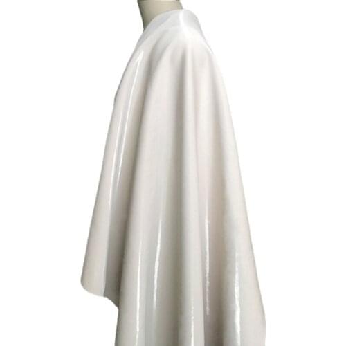 Width 59'' Washable Smooth White Non Stretch Leather Fabric By The Half Yard For Windbreaker Pants Material